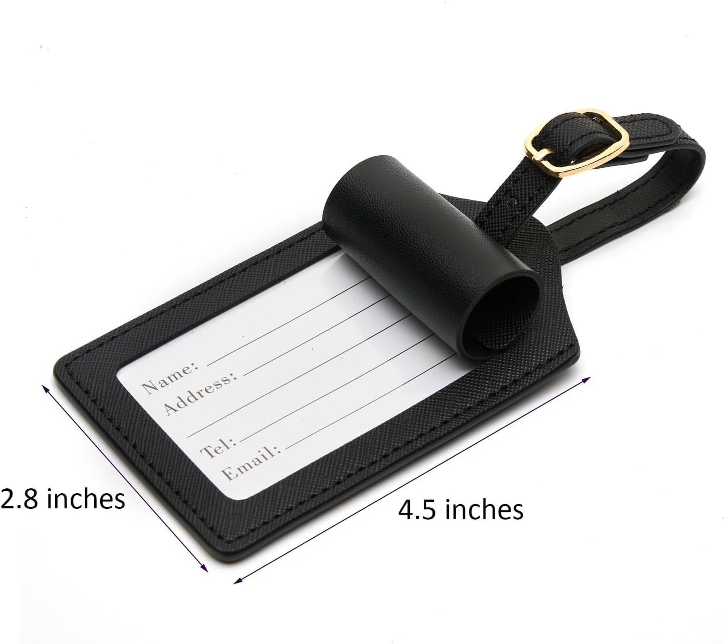Luggage Tag PU Leather for Suitcase Baggage Handbag Travel Bag Label Suitcase Tag Label Tag w. Name Card & Privacy Cover (G)