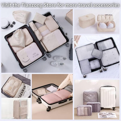 tianzong Compression Packing Cubes for Suitcases, Luggage Organizer Bags Set for Travel (Grey, 2 Pack Large)