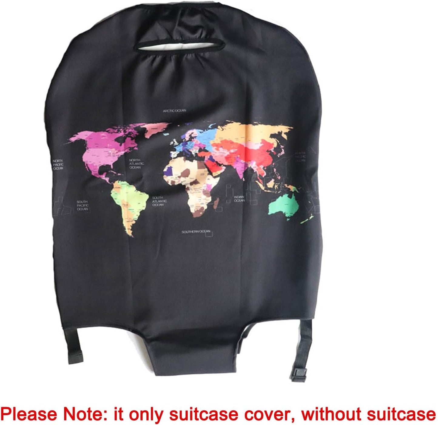 MosaiRudo Thicker Luggage Cover Elastic Suitcase Cover Protector Fits 18-32 Inch Suitcase Travel Accessories (World Map, S)