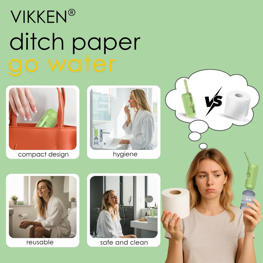 VIKKEN® 250ml iGo X Portable Travel Bidet USB-Type C Rechargeable Electric Mobile Handheld Ultra Strong Water Spray Personal Hygiene Self Care for Women & Men