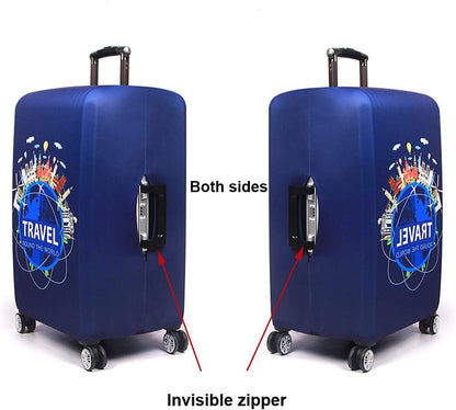 MosaiRudo Thicker Luggage Cover Elastic Suitcase Cover Protector Fits 18-32 Inch Suitcase Travel Accessories (Travel, XL)