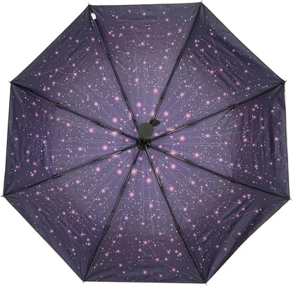 LLanxiry Compact Travel Umbrella, Mini Windproof Umbrellas for Rain & Sun, Small Lightweight Outdoor UV Umbrella, Portable Folding Umbrellas for Travel