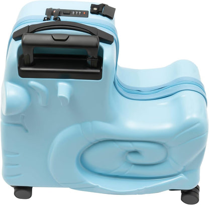 CNCEST 20" Kid's Ride-On Travel Suitcase with Wheels, Carry Trolley Luggage with Password Lock, Children's Ride-On Trolley for Children's Day Gift, Festival Gift