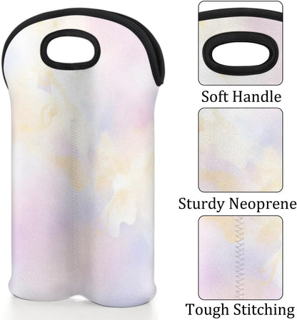 Wine Carrier Tote Personalized Bag for 2 Bottles - Neoprene Wine Bottle Holder with Carry Handle, Wine Protective Bag Insulated Bag Beer Cans Water Bottle Holder for Travel Picnic,Style6