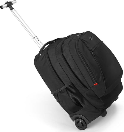 star cloud 21x14 x8 Rolling Backpack For Adults With wheel, Durable Wheeled Backpack With 17" Laptop Sleeve,Travel Carry on Backpack with Wheel for Convenience