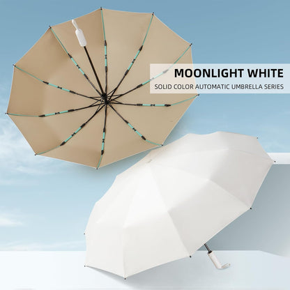 Folding Umbrella Anti-UV Compact Durable Folding Umbrella Auto Open Close Windproof Travel Umbrella Premium Grip Fits Backpack