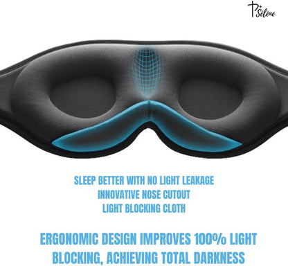 Sleep Mask with Earplugs & Zipper Bag 3D Memory Foam Eye Mask with Nose Support, Lash-Friendly, Blink Freely, Soft, Breathable, Adjustable, for Sleep, Travel, Insomnia, Meditation, Men & Women
