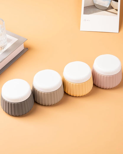 Travel Containers for Toiletries 4 Pack, TSA Approved Travel Size Toiletries, Travel Size Containers, With Clear Bag Leak Proof Silicone Jars, Travel Essentials Creams Jars Carrying Small Items