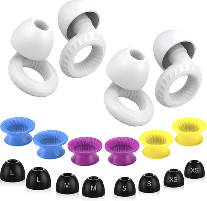 Ear Plugs for Sleeping Noise Cancelling -30dB, 2-Pack Reusable Soft Noise Reduction Ear Plugs for Sleep, Travel,Deep Focus, Hearing Protection,Concert with Carrying Case(White*2)