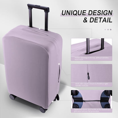 Travel Luggage Cover Suitcase Protector Scratch-Resistant Fit 19-31 Inch Suitcase, Not Included Suitcase (Lavender Purple, XL(28-29 inch))
