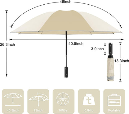 Lejorain Inside Out Umbrella Folding - Inverted LED Umbrellas Automatic Open and Close - Women Rain Umbrella Reverse Folding