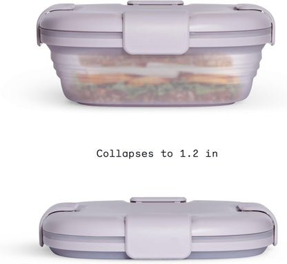 STOJO Collapsible Sandwich Box – 24oz, Reusable Food Storage Container, Silicone Bowl for Hot/Cold Food – Meal Prep, Lunch, Camping, Hiking – Dishwasher Safe (Set of 1, Lilac Purple)