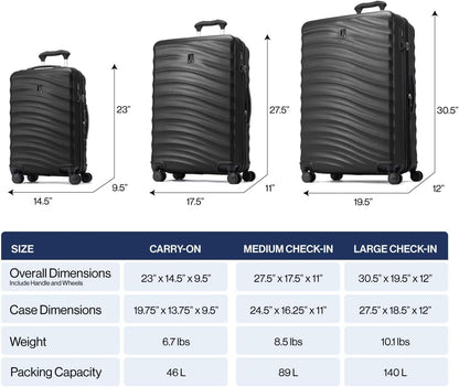 Travelpro Maxlite Air V2 Hardside Expandable Luggage, 8 Spinner Wheels, Lightweight Hard Shell, TSA lock, Cabernet, 3-Piece Set (21/25/28)