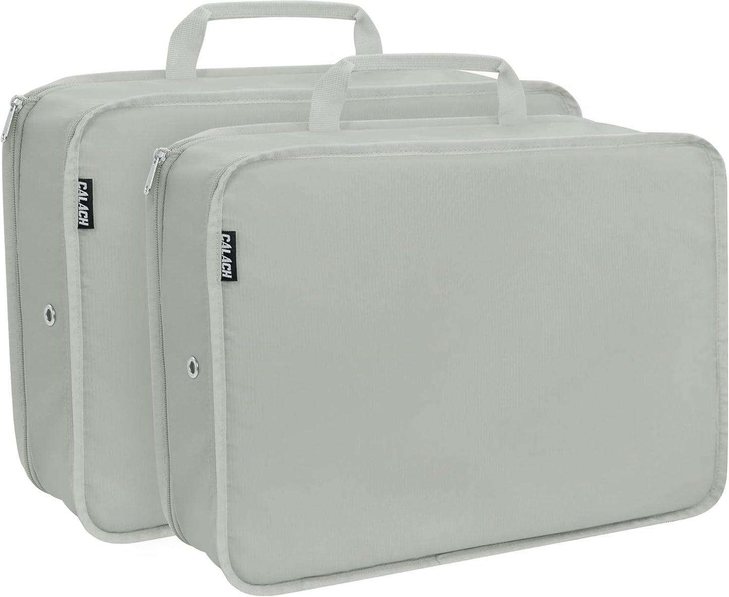 Compression Packing Cubes for Travel Essentials, 2 Pack Expandable Travel Cubes for Packing Bags Suitcase Organizer, Grey