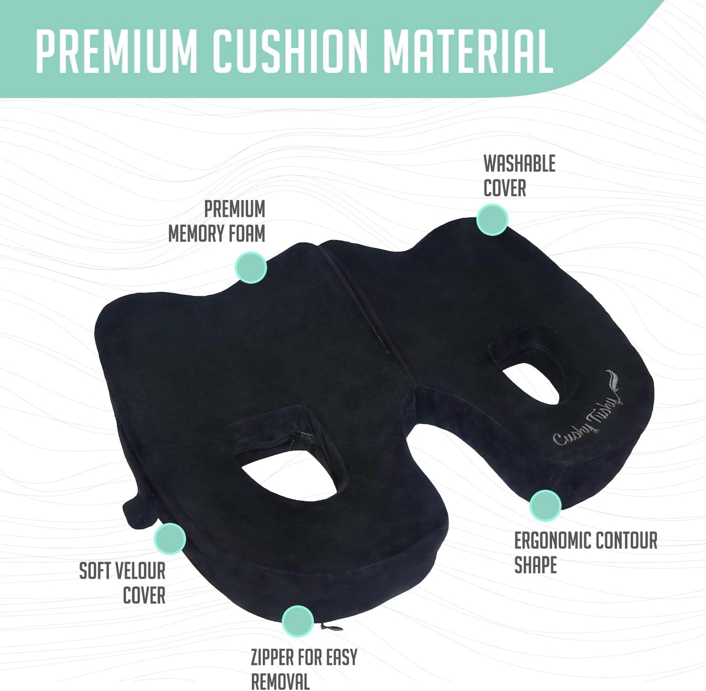 Premium Foldable Piriformis Cushion - Piriformis Pain and Sciatic Pain Relief Cushion - for Home & Office Use, Perfect for Travel or Driving - Piriformis Cushion