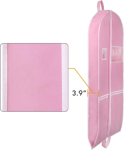 Zilink 43" Garment Bags for Travel for Women Carry on Suit Bags for Travel and Storage Gusseted Hanging Garment Bags with Handles for Coats, Jackets, Shirts,Dresses, Pink