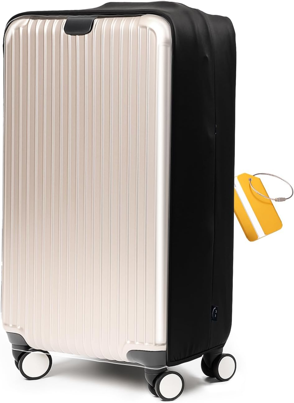 OrgaWise Clear Luggage Cover, For Suitcase Tsa Approved Transparent TPU Suitcase Cover Protector Fit 22-24 Inch Luggage
