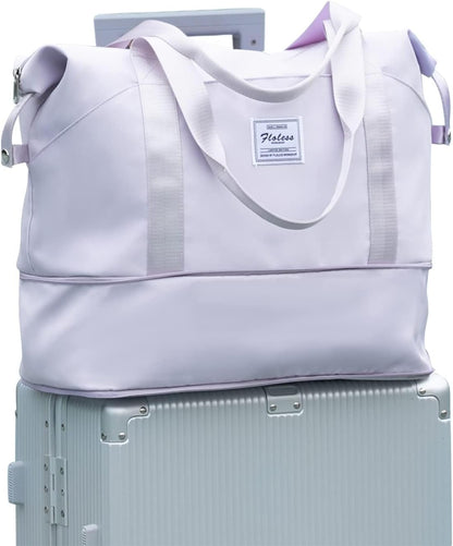 Travel Duffel Bag, Sports Tote Gym Bag, Shoulder Weekender Overnight Bag for Women