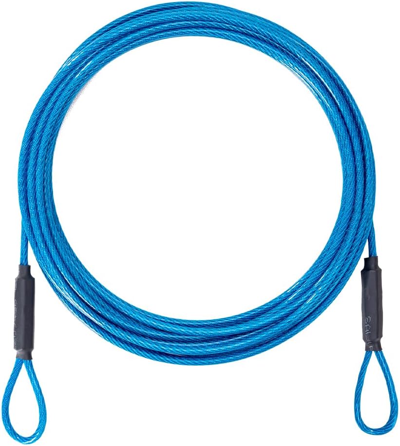 3.3mm (1/8 Inch) Outdoor Travel Stainless Steel Security Cable-10ft Luggage Lock Safety Wire Flexible Steel Wire Rope with Double Loop Safety for Luggage, Bike, Lock(Blue, 10ft-(1Pack)