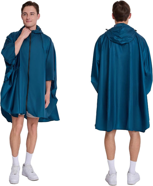 Cloak raincoat Unisex poncho Adult hooded men and women with pockets Mountaineering hiking rainstorm prevention