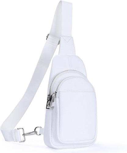 befen Genuine Leather Small Sling Bag for Women Anti-Theft Crossbody Chest Bags Fanny Packs for Travel with RFID Card Slots