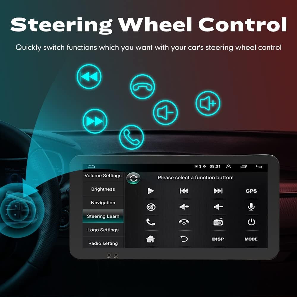 Kunfine CarPlay Android Auto Navigation Stereo GPS Radio Reverse Camera Display 10.33" QLED Touchscreen Headunit Tablet Pad Media Player for Subaru Forester 2007-2013, if Applicable Octa Core 2G+32G