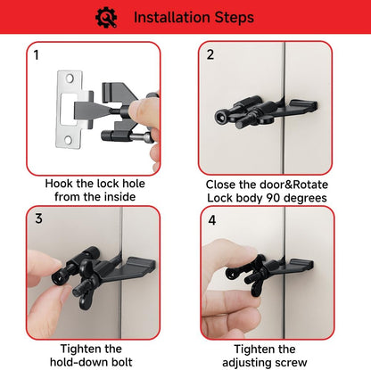 Portable Alarm Door Stopper for Additional Safety in Hotel,Apartment and Bedroom,Removable Bottom Door Jammer Device,Anti Theft Extra Security Lock Kit for Travel. (Normal Stopper&Lock)