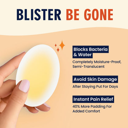 Dr. Frederick's Original Better Blister Bandages - 12ct - Water Resistant - 40% More Cushioning - Hydrocolloid Bandages for Foot, Toe, & Heel - Blister Pads for Prevention & Recovery - Variety Pack