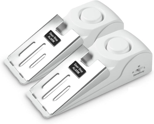 Portable Door Stop Alarm, No Installation Required, Provides Security for Home, Hotel and Traveling(2 Pack Door Stop)