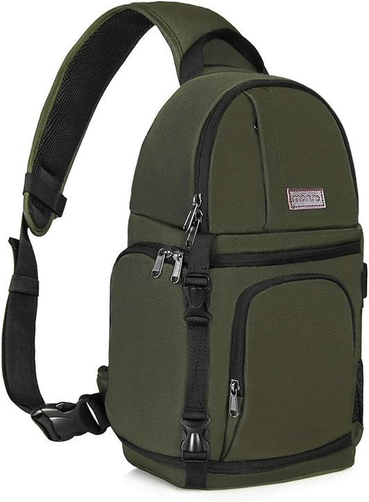 MOSISO Camera Sling Bag, DSLR/SLR/Mirrorless Camera Backpack Case Shockproof Photography Backpack with Tripod Holder & Removable Modular Inserts Compatible with Canon/Nikon/Sony/Fuji