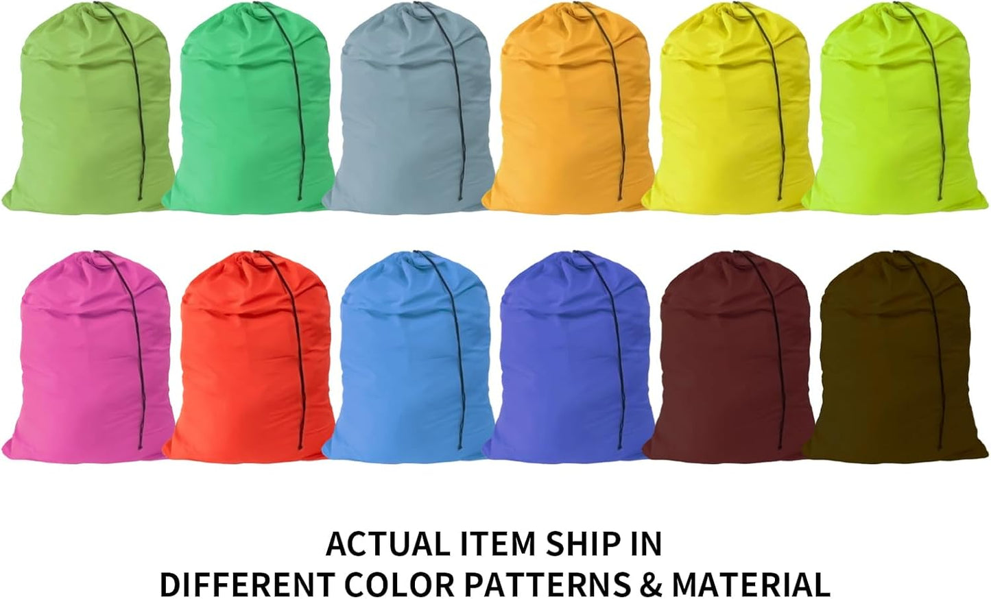 Extra Large Laundry Bag Travel Laundry Bags with Drawstring Closure Fit a Laundry Basket or Hamper for college dorm and apartment dwellers Machine Washable 30"x40" (Mixed Color 12 Pack)