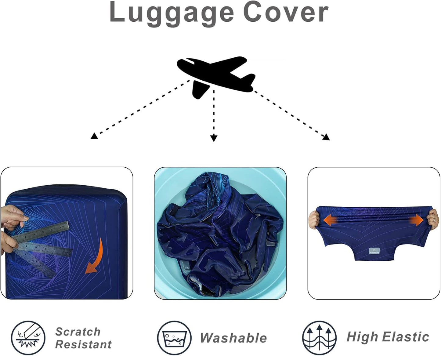 Explore Land Travel Luggage Cover Suitcase Protector Fits 23-26 Inch Case (Gyrotropic, M)