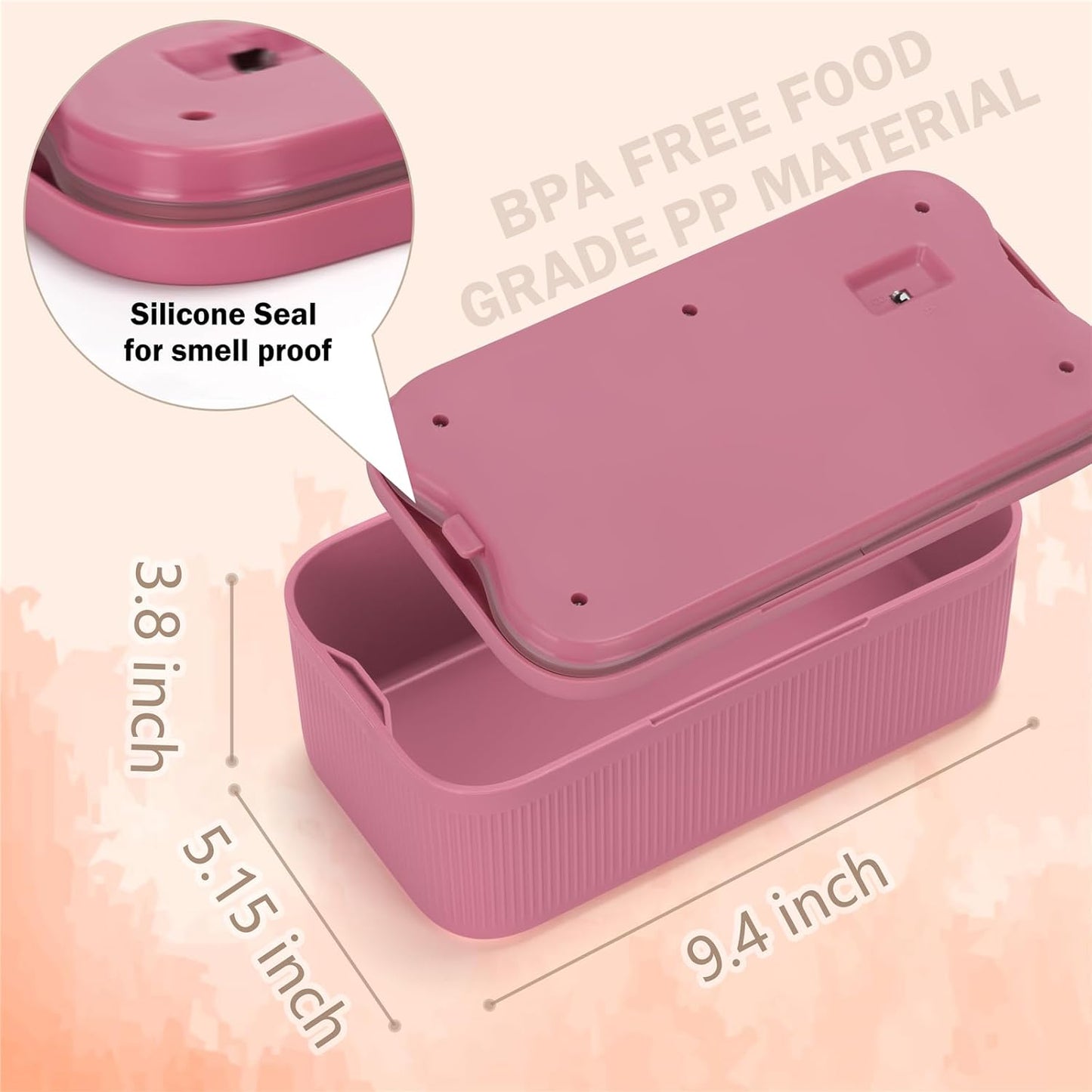 Sanidika Lockable Storage Box, Locking Medicine Box, Cell Phone Locked Jail, Food Medical Lockbox, Containers Bin for Personal Refrigerator Home Office Organization Travel Gift,9.25 x 5 x 3.6" (Berry)