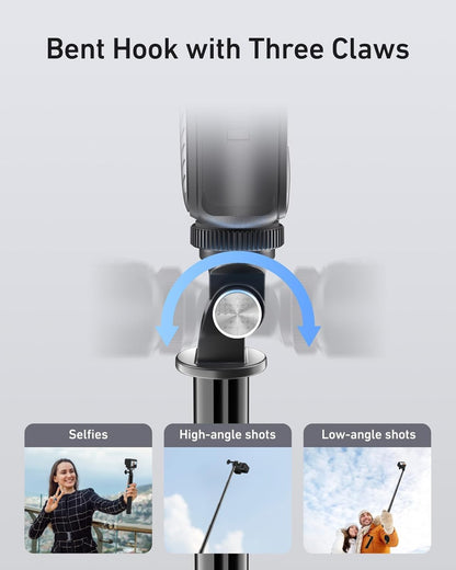 TELESIN 60" Selfie Stick for GoPro, Portable Extended Vlog Invisible Pole for GoPro Hero 13 12 11 10 9 DJI Osmo 360/Action 5 4 Insta360 X5 X4 AKASO Handheld Monopod for Travel, Action Camera Accessory