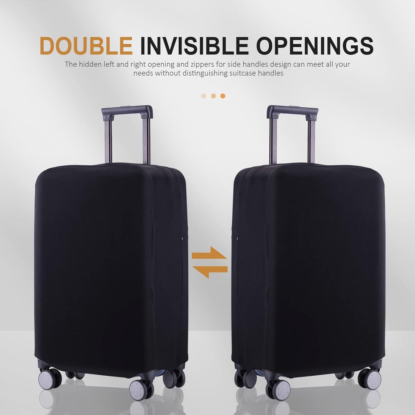 Travel Luggage Cover Suitcase Protector Scratch-Resistant Fit 19-31 Inch, Not Included Suitcase (Black, 2XL(30-31inch))