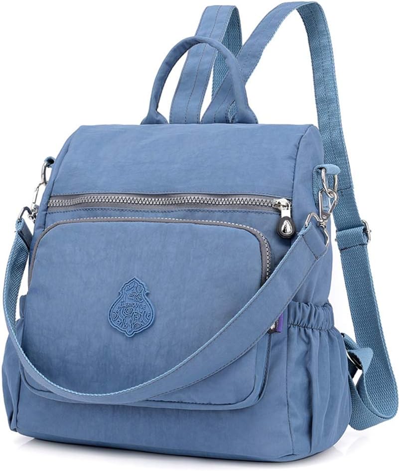 MINTEGRA Women Shoulder Backpack Multi-Pocket Nylon Purse Large Capacity Waterproof Casual Daypack