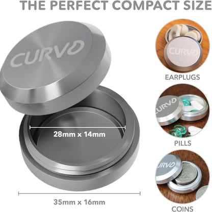 CURVD Premium Carrying Case – Durable Travel Keychain Container, Medicine Pill Organizer & Travel Pill Box, Small Waterproof Holder for Pills, Earplugs, Jewelry, Compatible with Loop, Vibes & Eargasm