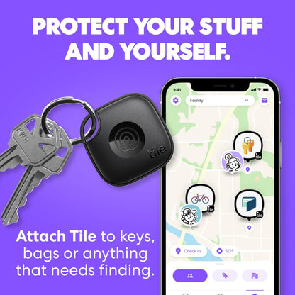 Tile by Life360 Starter Pack (2024) - Bluetooth Trackers and Item Finders for Keys, Wallets & More. Both iOS and Android Compatible. Phone Finder. 2-Pack (Black Mate/Slim)