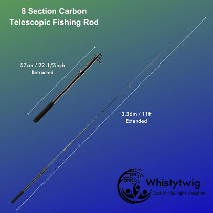 Whistytwig Telescopic Fishing Rod - Versatile Retractable Telescoping Fishing Pole, Collapsible Fishing Rod, Ideal Travel Rod