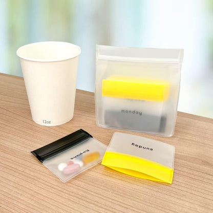 EZY DOSE Reusable 7-Day AM/PM Pill Pouch Set, Durable Multi-Purpose Travel-Sized Containers, Days of The Week Labels with Color for Easy Identification, Large Storage, Clear, BPA Free, TSA Approved