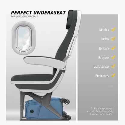Verage Under Seat Luggage with Wheels, Softside Small Suitcase Spinner Carry On Luggage Bags for Airlines Airplanes Short Trip Men Women (Coast Blue, 14.5-Inch Plus Underseat)