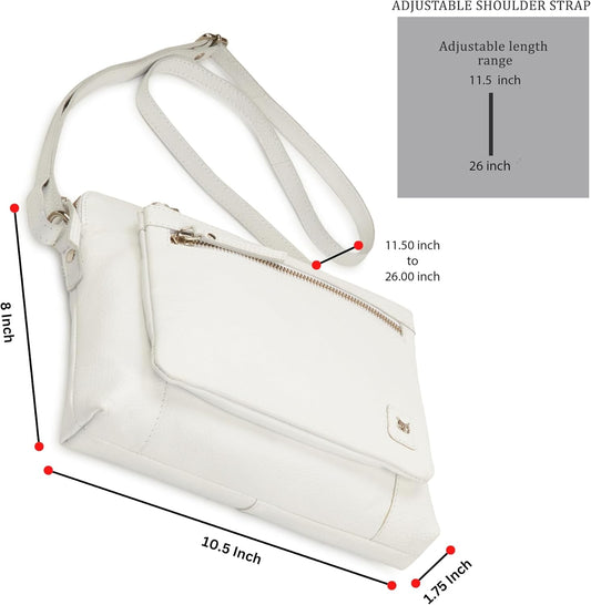 Wise Owl Accessories Small Soft Pebbled Real Leather Crossbody Handbags Purses Sling Crossover Shoulder Bag