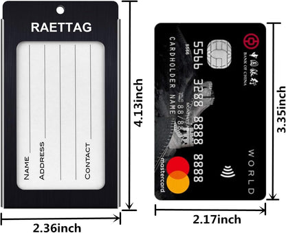 Luggage Tags Metal Suitcase Tags Travel Bag ID Identifier Luggage Tag (Black 2-Pack)