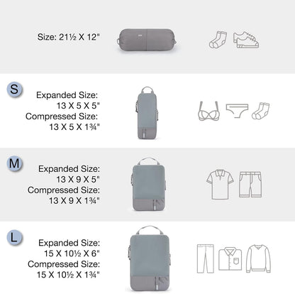 BAGSMART 6 Set Compression Packing Cubes - Lightweight Travel Essentials, Durable Luggage Organizer