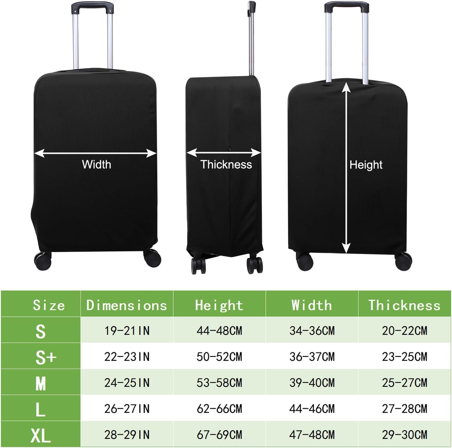 PATIKIL Luggage Cover, Suitcases Covers Elastic Carry on Cover Protector Washable Scratch-Resistant Fits 26-27 Inch Luggage for Travel Business Trips, Black