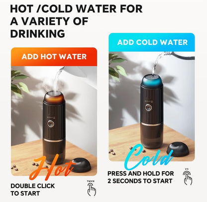 Portable Coffee Maker Travel Espresso Machine 120W Red Color, 19 Bar Pressure 7500mAh Rechargeable Battery Version Portable On the Go for Camping, Driving, Home and Office Travelling