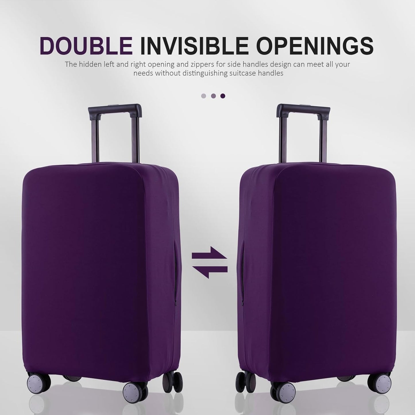 Travel Luggage Cover Protector Scratch-Resistant Fit 19-33 Inch Suitcase, Elastic Luggage Compartment Cover, Protective Cover, Dust CoveNot Included Suitcase (Purple, 3XL(32-33inch))
