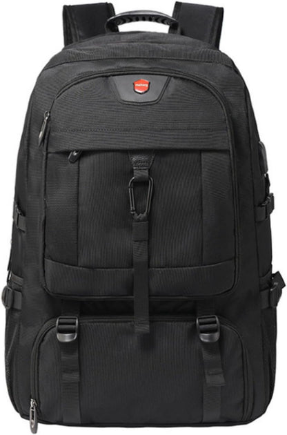 Travel Backpack 50L, 17 Inch Laptop Backpack for Men Women, Large Waterproof Carry On Backpack, TSA Friendly Flight Approved Anti-Theft Backpack with USB Interface & Shoe Compartment, Black