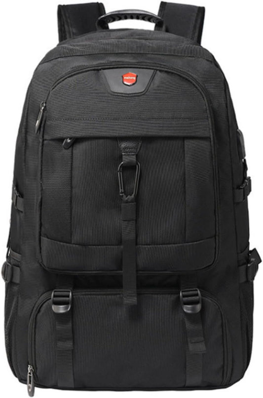 Travel Backpack 50L, 17 Inch Laptop Backpack for Men Women, Large Waterproof Carry On Backpack, TSA Friendly Flight Approved Anti-Theft Backpack with USB Interface & Shoe Compartment, Black