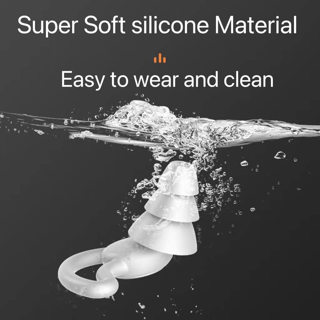 3 in 1 Ear Plugs for Noise Reduction, Ear Plugs for Sleeping Noise Cancelling, Washable Hearing Protection for Work, Travel, Concert, Swimming, Sleep Snoring